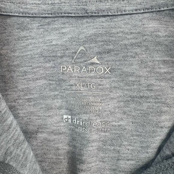 Paradox 1/4 Zip Shirt Mens Size XL Grey Merino Wool Blend Dri-release Fresh Guar - Picture 3 of 9